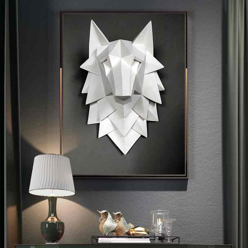 3D abstract wolf head