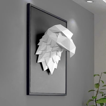 Geometric eagle head wall decoration