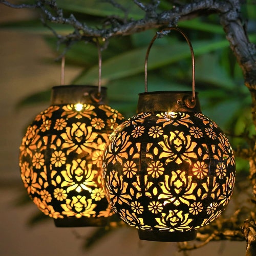 Outdoor Hanging Solar Shadow Cast Lantern