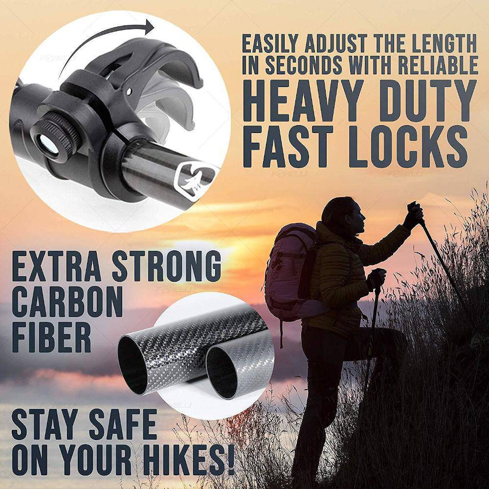 100% Carbon Hiking Poles