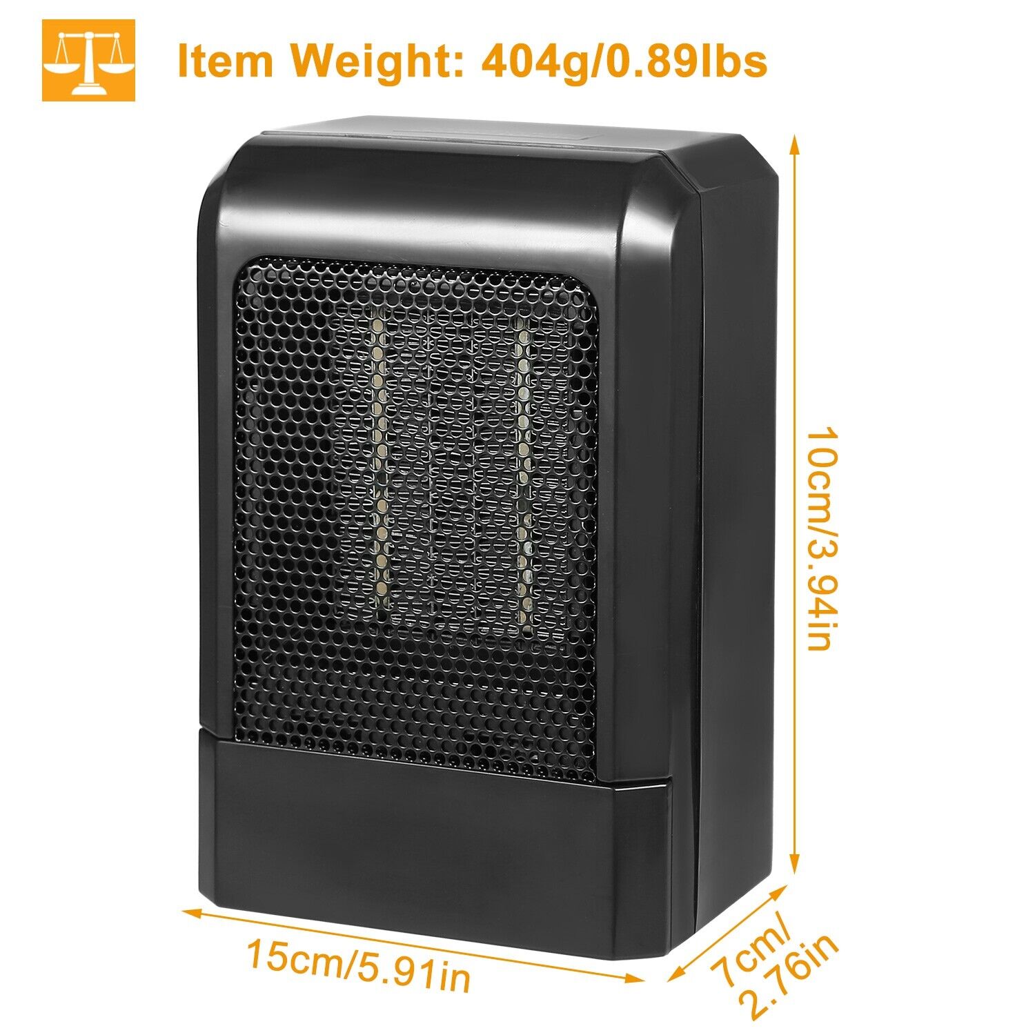 500W Mini Ceramic Electric Heater Home Office Space Heating Portable Fan Silent