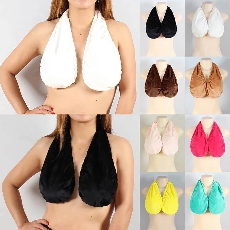 Solid Comfortable Neck Bra Towel Bra for Women