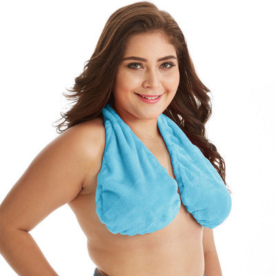 Solid Comfortable Neck Bra Towel Bra for Women